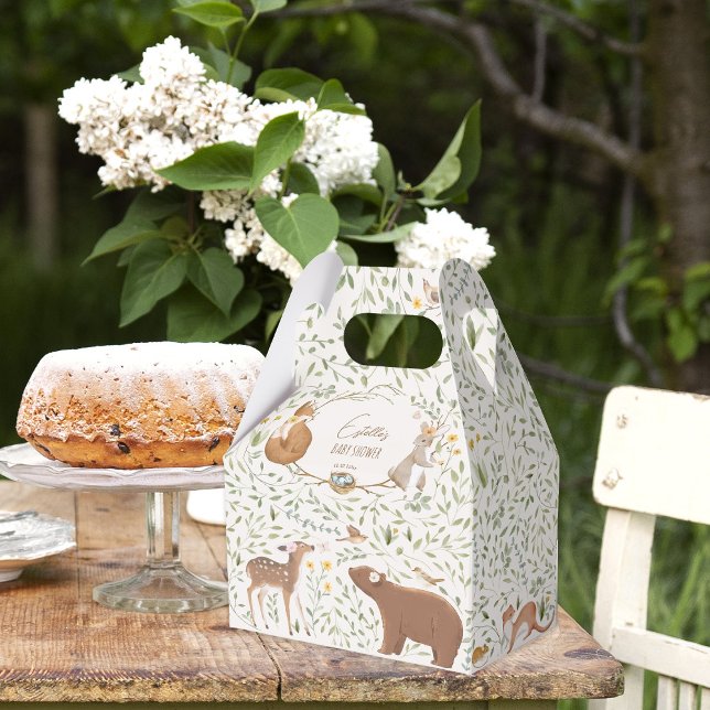 Woodland Animals Forest Friends Baby Shower Favor Box (Creator Uploaded)
