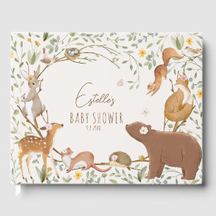 Woodland Animals Forest Friends Baby Shower Guest Book