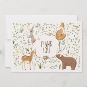 Woodland Animals Forest Friends Baby Shower Invitation