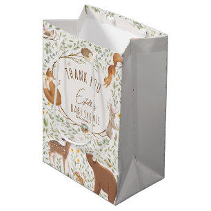 Woodland Animals Forest Friends Baby Shower Medium Gift Bag