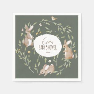 Woodland Animals Forest Friends Baby Shower Napkin