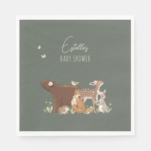 Woodland Animals Forest Friends Baby Shower Napkin