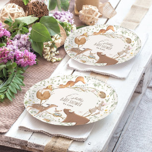 Woodland Animals Forest Friends Baby Shower Paper Plate