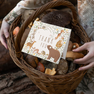 Woodland Animals Forest Friends Baby Shower Thank You Card