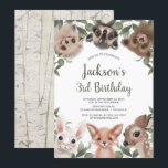 Woodland animals forest friends boy birthday party invitation<br><div class="desc">For more advanced customization of this design,  simply select the "Customize It" button above!</div>