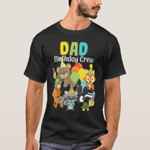 Woodland Animals Forest Friends Dad Birthday Crew T-Shirt
