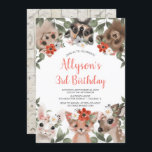 Woodland animals forest friends girl birthday invitation<br><div class="desc">For more advanced customization of this design,  simply select the "Customize It" button above!</div>