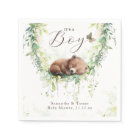 Woodland Animals Forest Greenery Baby Boy Shower