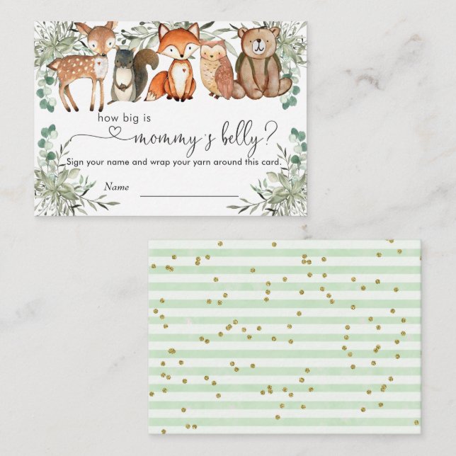 Woodland Animals Forest How Big Is Mommy's Belly Enclosure Card (Front/Back)