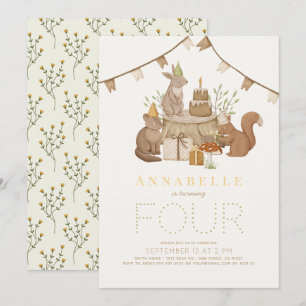 Woodland Animals Forest Party Kids Birthday Invitation