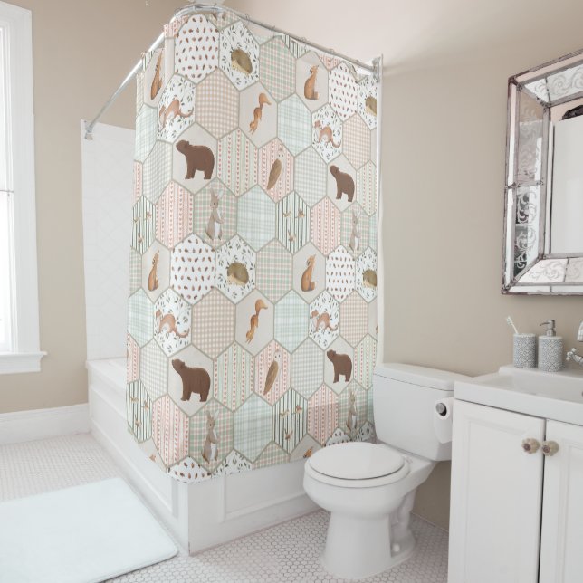 Woodland Animals Forest Patchwork Baby Shower Gift (In Situ)