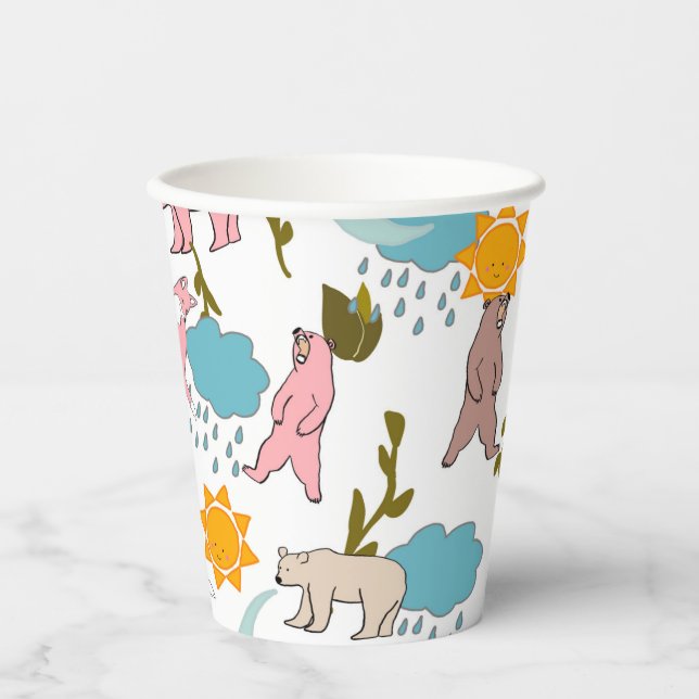 Woodland Animals - Fox and Bear Party Supplies Paper Cups (Front)