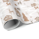 Woodland Animals Fox, Deer & Rabbit Cozy Village Wrapping Paper<br><div class="desc">Our natural woodland animals, cozy village Christmas wrapping paper captures the true nature of the simple things. Natural textures of woodgrains, soft earth tones with beige, greys, and light ceramic creams create a clean, minimal, and cozy design. We've incorporated our hand-drawn woodland fox, deer, rabbit, and pine tree forest incorporated...</div>