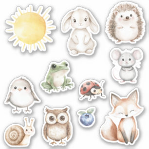 Woodland Animals Fox Owl Hedgehog Bunny