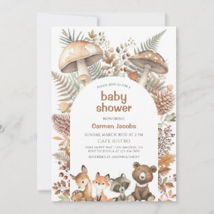 Woodland Animals Gender Neutral Baby Shower Invitation