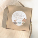 Woodland Animals Gender-Neutral Birthday Party Classic Round Sticker<br><div class="desc">A cute sticker to match our Woodland Animals Cute First Photo Birthday Party collection. This design features a delightful scene of watercolor woodland animals, including a hedgehog, butterfly, bird, and squirrel. It can be used for favour bags, birthday presents, thank you cards, and more. click on "Personalize this template" and...</div>
