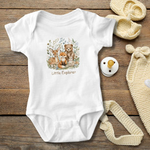 Woodland Animals Gender Neutral Personalized Baby Bodysuit