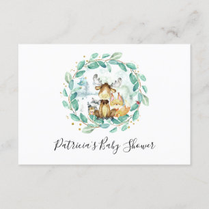 Woodland Animals Greenery Baby Shower Book Request Invitation