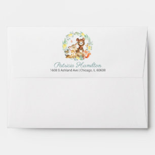 Woodland Animals Greenery Baby Shower Envelope