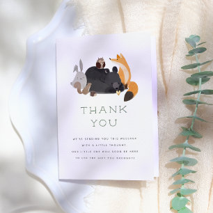 Woodland Animals Greenery Baby Shower Thank You