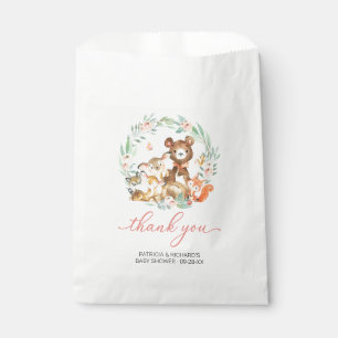Woodland Animals Greenery Baby Shower Thank You Favour Bag