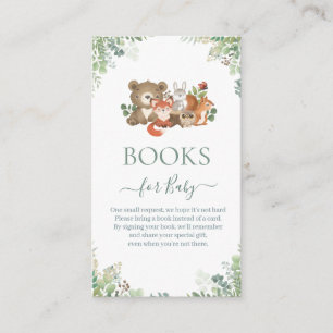 Woodland animals greenery Books for Baby Shower E Enclosure Card
