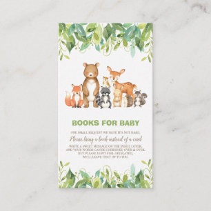 Woodland Animals Greenery Forest Boy Bring a Book Enclosure Card
