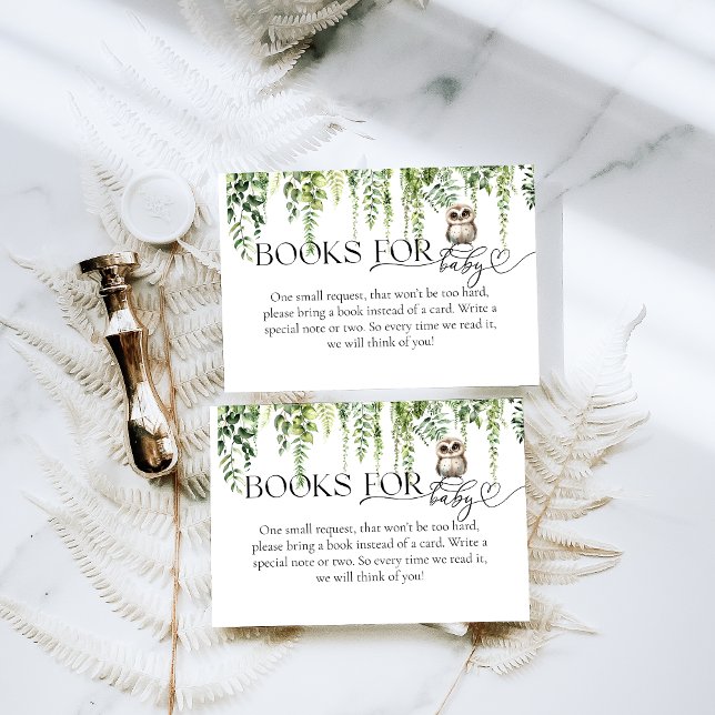 Woodland Animals Greenery Mushroom Baby Shower  Enclosure Card (Creator Uploaded)
