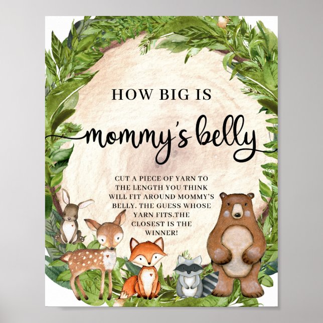 Woodland animals How big is Mommy's belly game Poster (Front)