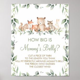 Woodland Animals How Big is Mommy's Belly Game Poster