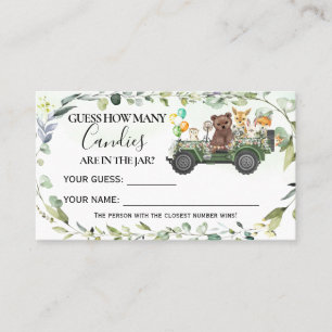 Woodland Animals How Many Candies Baby Shower card