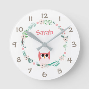 Woodland Animals Kids Nursery Wall Clock