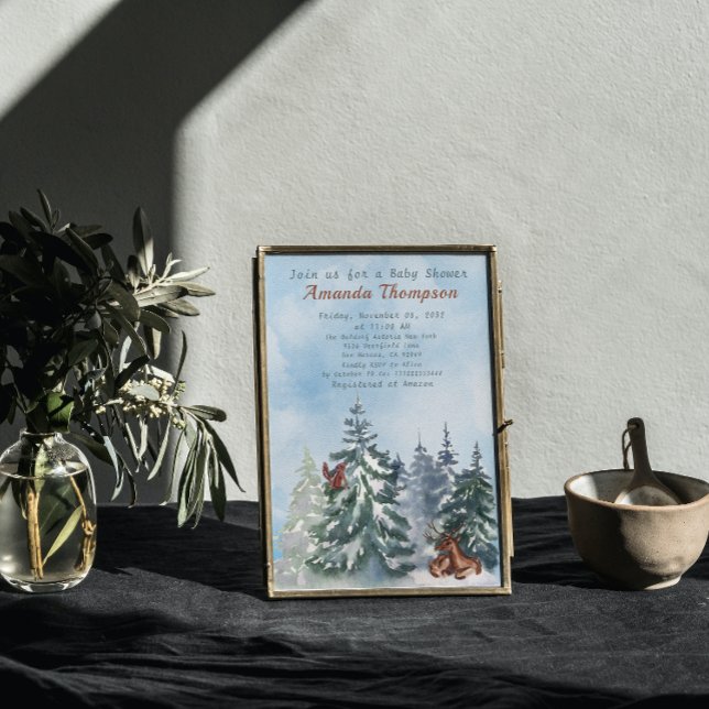 Woodland Animals Landscape Adventure Baby Shower Invitation (Creator Uploaded)