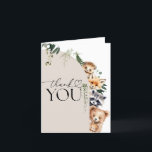 Woodland Animals Modern Baby Shower Thank You Card<br><div class="desc">Introducing our enchanting Woodland Baby Shower design – the perfect blend of adorable baby animals, modern design, and heartfelt typography, all wrapped up in a minimalist yet trendy package. Designed for those who appreciate the beauty of simplicity and the charm of woodland creatures, this invitation promises to set the tone...</div>