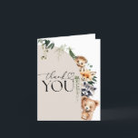 Woodland Animals Modern Baby Shower Thank You Card<br><div class="desc">Introducing our enchanting Woodland Baby Shower design – the perfect blend of adorable baby animals, modern design, and heartfelt typography, all wrapped up in a minimalist yet trendy package. Designed for those who appreciate the beauty of simplicity and the charm of woodland creatures, this invitation promises to set the tone...</div>