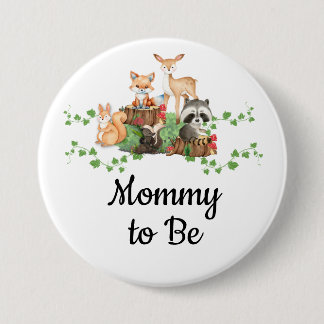 Woodland Animals Mommy to Be Pin