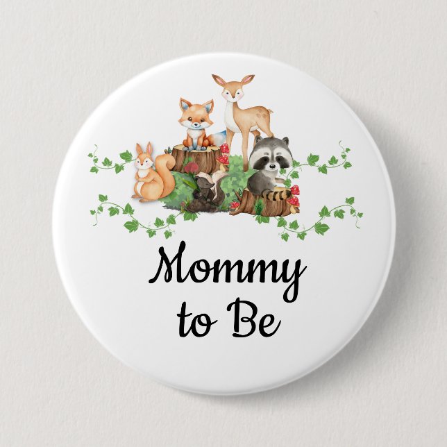 Woodland Animals Mommy to Be Pin (Front)