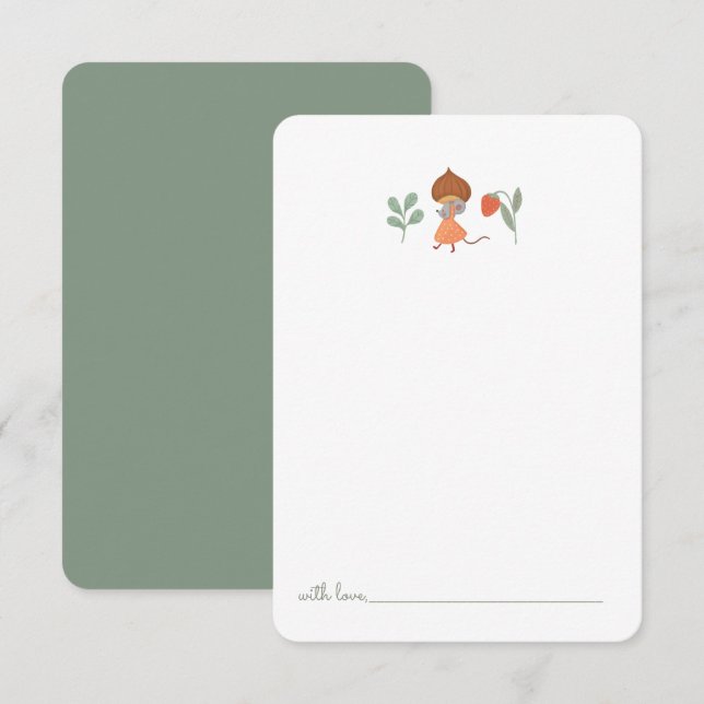 Woodland animals mushroom Birthday Time Capsule   Thank You Card (Front/Back)