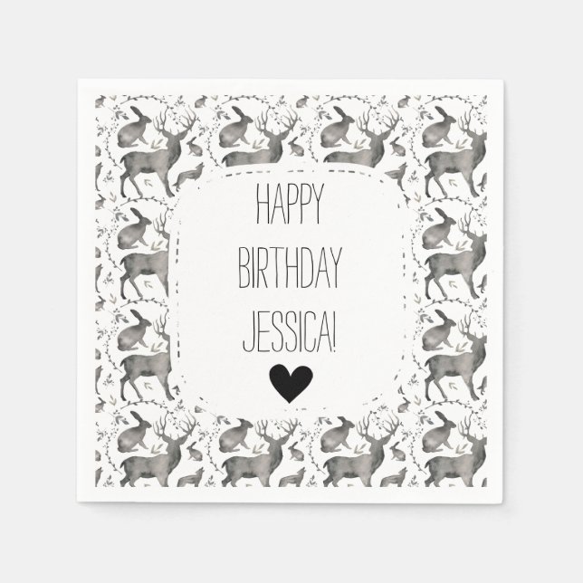 Woodland Animals Napkin (Front)