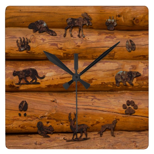 Cabin Decor Wall Clocks Zazzle.ca