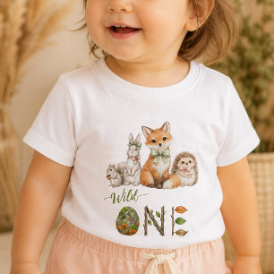 Woodland Animals One Baby 1st Birthday Shirt