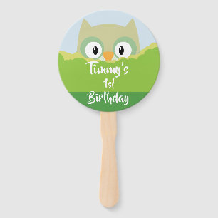 Woodland Animals Owl Hand Fan