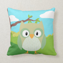 Woodland Animals Owl Pillow