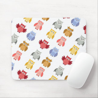 Woodland Animals Owls in a Row Cute Modern Mouse Pad