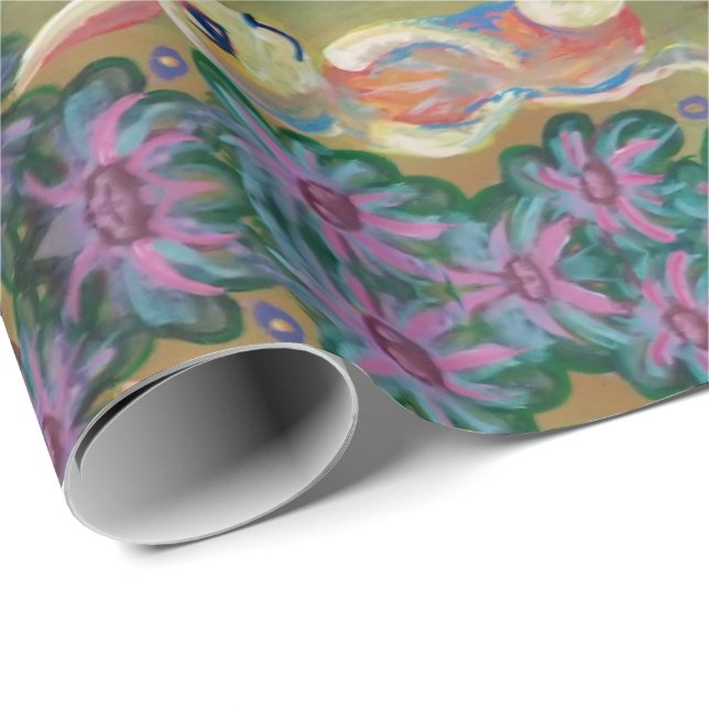 woodland animals painting wrapping paper (Roll Corner)