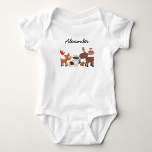 Woodland Animals personalized snap undershirt Baby Bodysuit