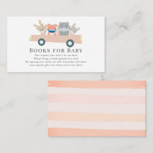 Woodland Animals Pink Car Book Request Enclosure Card