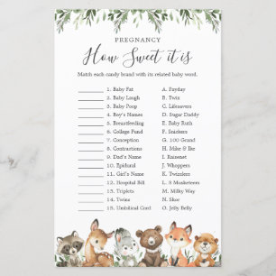 Woodland Animals Pregnancy How Sweet It Is Game