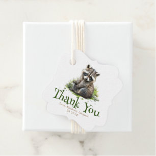 Woodland Animals Raccoon Cute Thank You Favour Tags