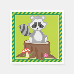 Woodland Animals   Raccoon Napkin